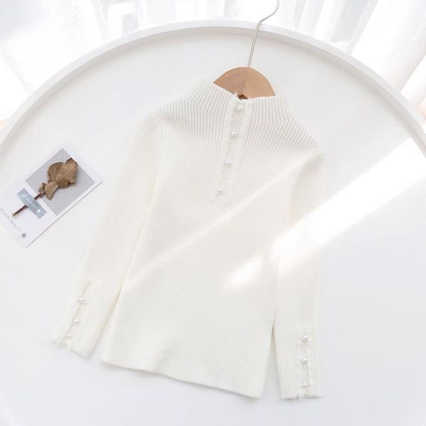 

осень зима девушки свитер тонкий упругость вязаный пуловер милые жемчужины девушки базовый свитер вершины dt186 jlliwr, Blue