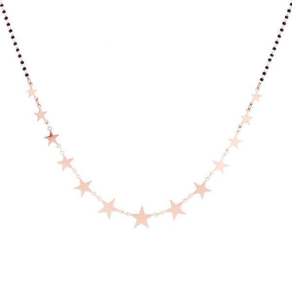 

stainless steel necklace for woman charms multi-star black beaded chain choker neckalce for women accessories friend gifts, Golden;silver