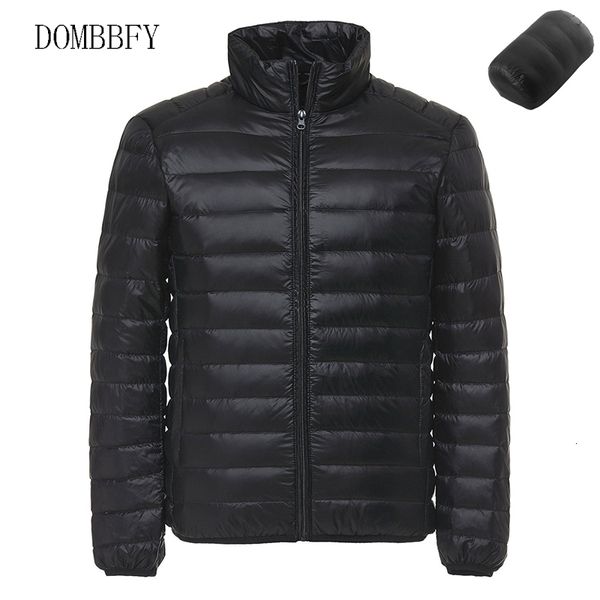 

men spring winter jacket ultra light thin white duck jackets casual portable waterproof coat for mens down parkas 5xl 6xl, Black