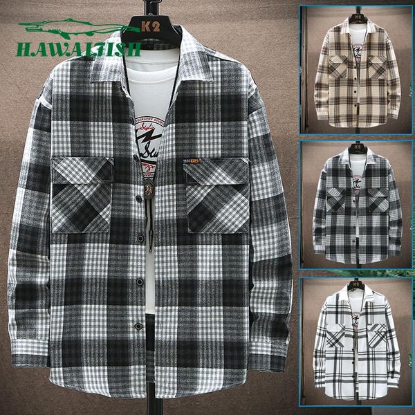 

men's casual shirts 2021 spring cotton shirt autumn korean style trendy inch handsome long-sleeved loose coat, White;black