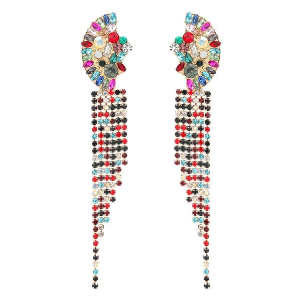 

women dangle earrings flower colorful crystals dangle drop earrings fine jewelry flower dangle earrings gift accessories for women, Silver