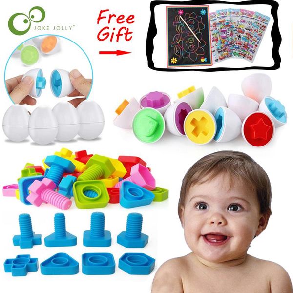 

11pcs образование обучение игрушки смешанная форма wise pretend головоломки смарт яйца пластиковые винты 3d головоломки обучение малышей реб