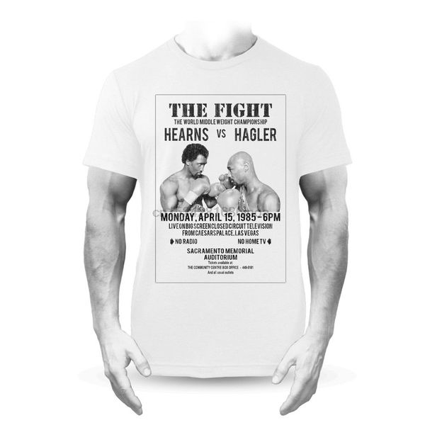 

hearns vs hagler fight poster white premium boxing comfortable casual short sleeve print tees wholesale sweatshirt hoodie t shirt