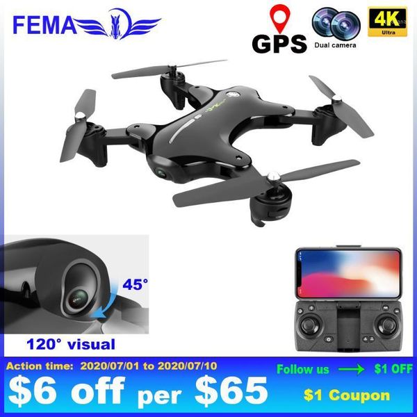 

fema gps drone with 4k wide angle camera professional 5g wifi fpv altitude hold selfie rc quadcopter toys vs sg907 pro e520s1