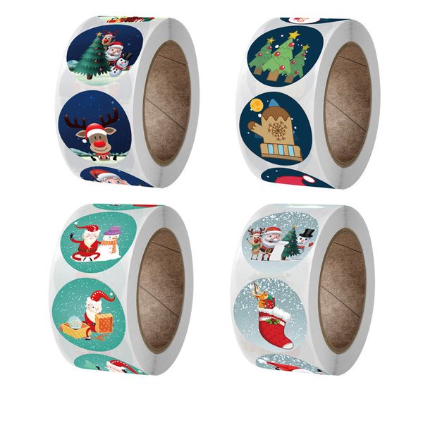 

new500pc/roll merry stickers tree elk candy bag sealing sticker christmas gifts box labels decorations new year