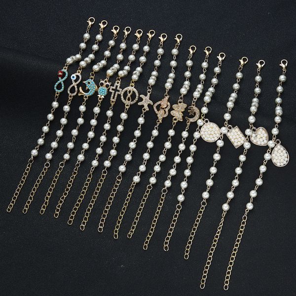 

new fashion pearl heart infinity cross charm bracelet animal accessories jewelry for wholesale, Golden;silver