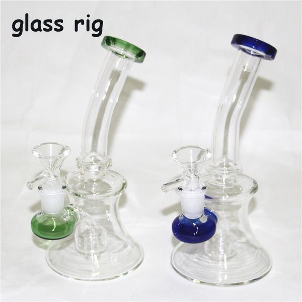 Shisha Glass Bongs Dab Rig Downstem 14 mm weibliche männliche Schüssel Dicke Recycler Becher Bong für Wasserrauchpfeife