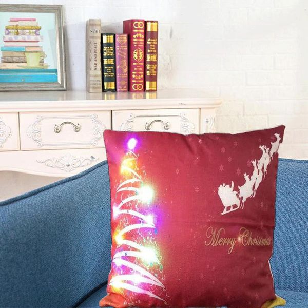 

a-led case luminous linen pillow covers light cushion cover christmas pillowcase home sofa car decoration owl owf1173