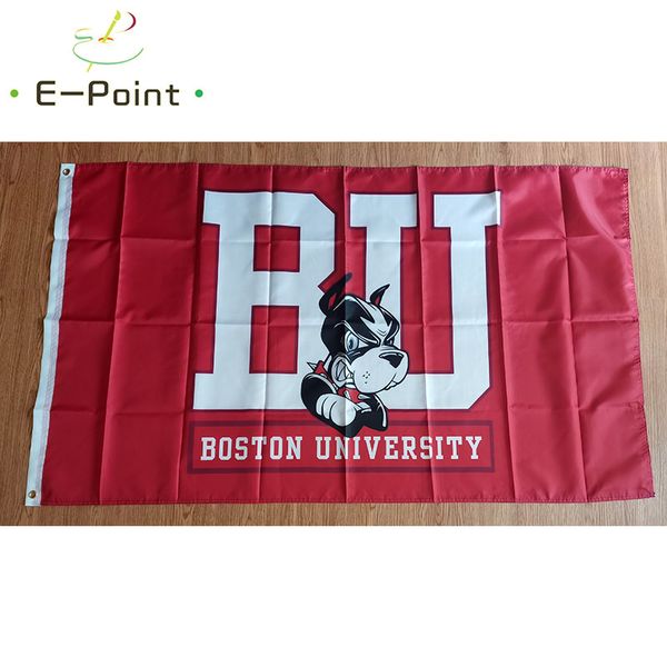 NCAA Boston University Terriers-Flagge, 90 cm x 150 cm, Polyester-Flagge, Banner-Dekoration, fliegende Hausgarten-Flagge, festliche Geschenke