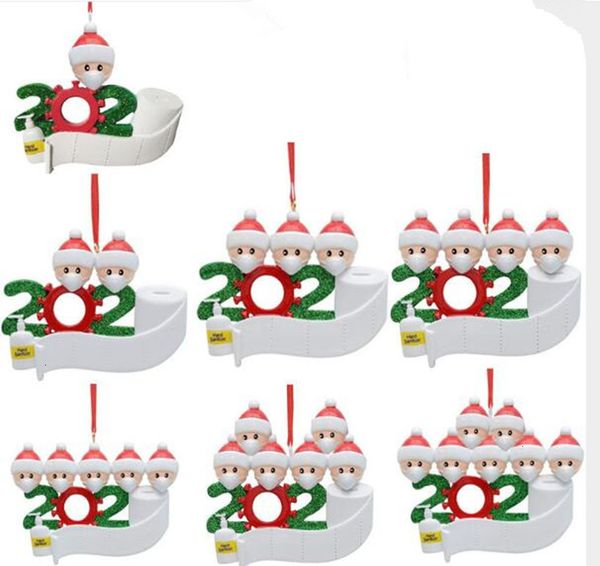 

factory0hc5personalized christmas decoration gift tree quarantine 2020 hanging ornament pandemic -social distancing santa claus wit