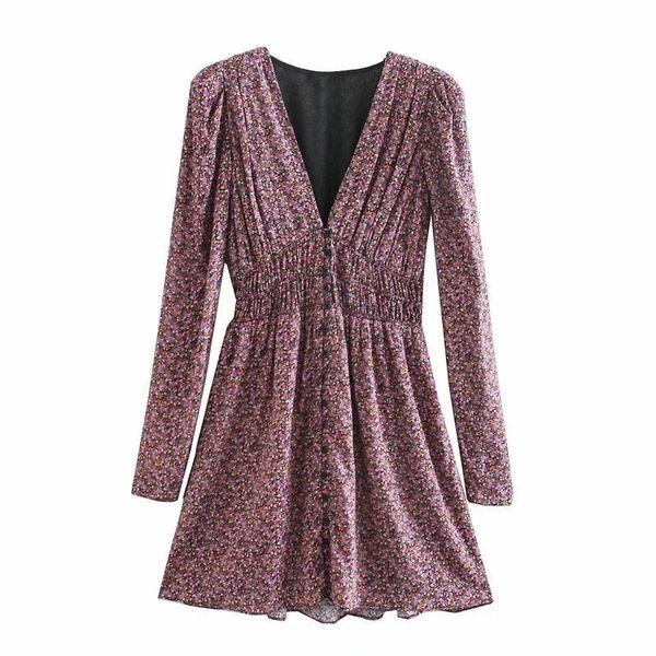 

2021 new 1715 autumn european and american women's v-neck printing long sleeve factory direct wholesale 05yn, Black;gray