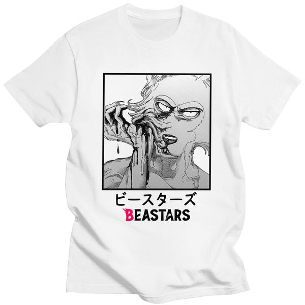 

sport cool beastars t shirts for men short sleeve japanese animal wolf anime furry manga tshirts slim fit soft cotton tee clothing