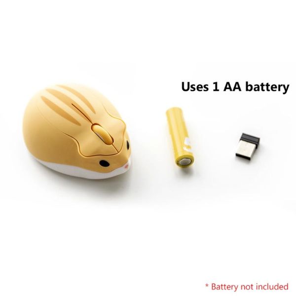 

2.4g wireless optical mouse cute cartoon hamster computer mice ergonomic mini 3d pc office mouse for kid girl gift