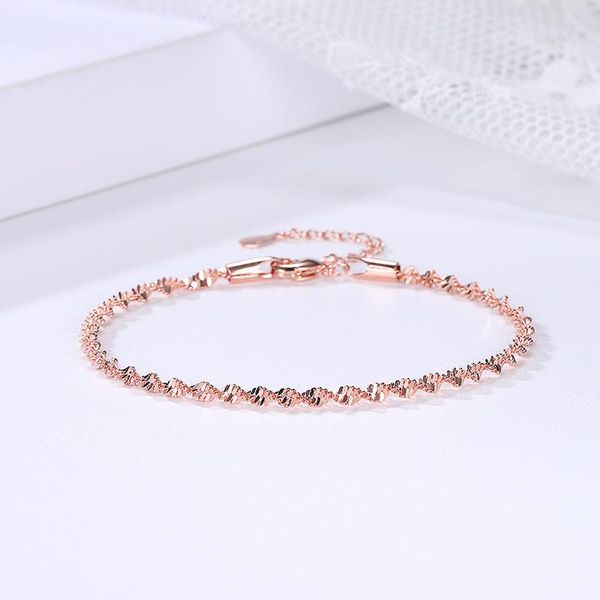 

zhouyang bracelet for women smooth exquisite trendy spiral wave twisted grain rose gold silver color fashion jewelry gift kbh064, Black