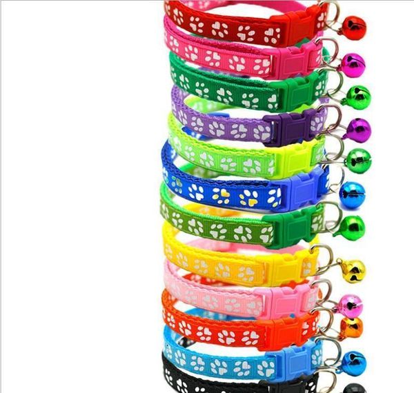 

12styles dog puppy cat collar breakaway adjustable cats collars with bell bling paw charms pet dec jllvml powerstore2012