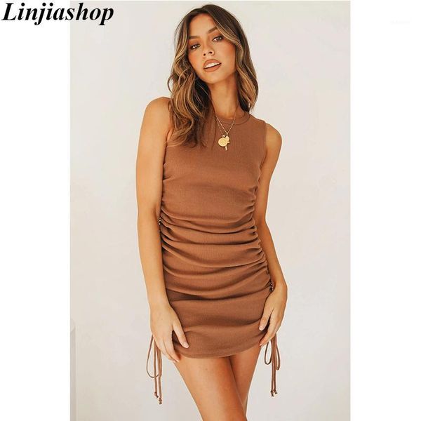 

linjiashop black mini dress women elastic bodycon beige green coffee straps sleeveless mini dress ladies vestidos robe femme1, Black;gray
