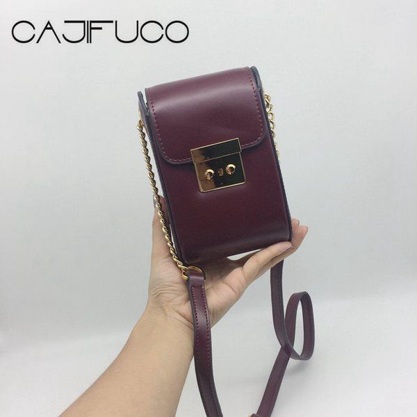 

cajifuco лето женщина держатель телефона кошелек плечо цепь сумка металл поворотного малый crossbody кожаной сумка болс feminina