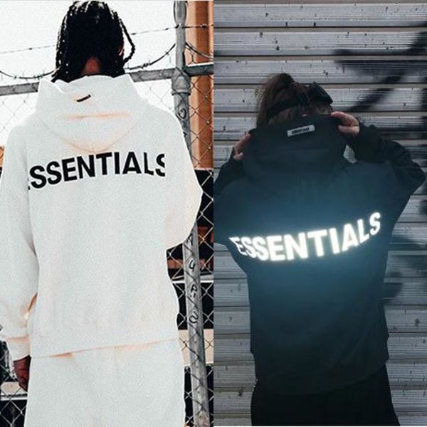 

wangying hooded reflective hoodies essentials embroidered men's women's clothing hoodie high stre c0127, Black