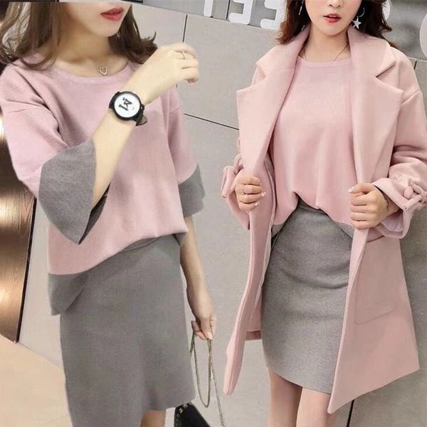 

большое социальное обеспечение два кусок костюма большого размер женщины костюм новой футболка показывает иностранный стиль тонких скрыть фу, Gray