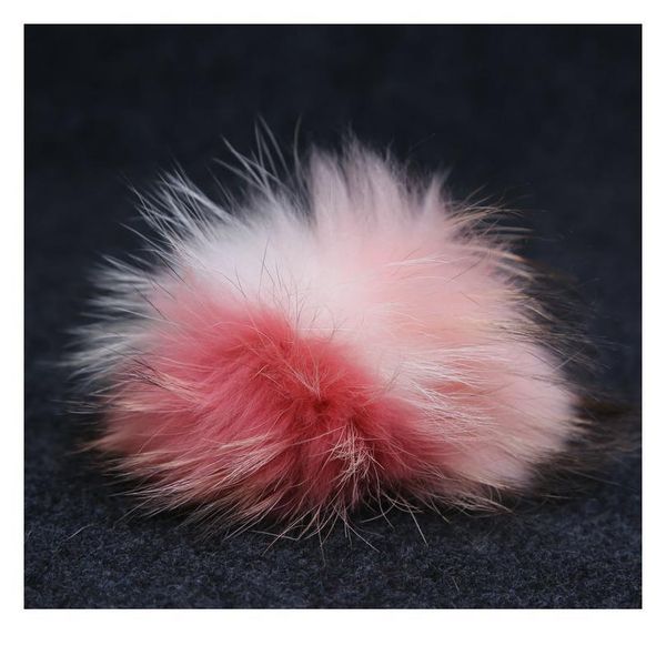 

dankeyisi 5pcs three color fur pom pom 13-14cm real raccoon fur pompoms fur balls beanies keychain scarv jllxti