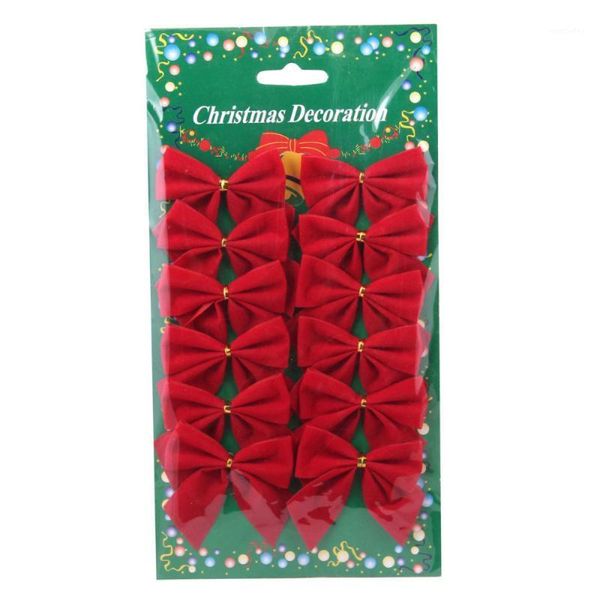 

christmas decorations a set of 12pcs bows bowknot tree hanging xmax ornaments (red)1