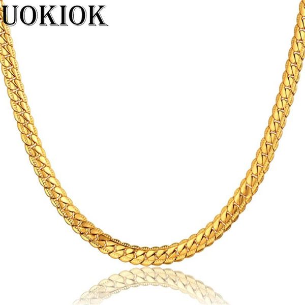 

dropshipping vintage punk flat snake chain link necklace 5 sizes gold color neck chains for men/women jewelry wholesale ketting, Silver