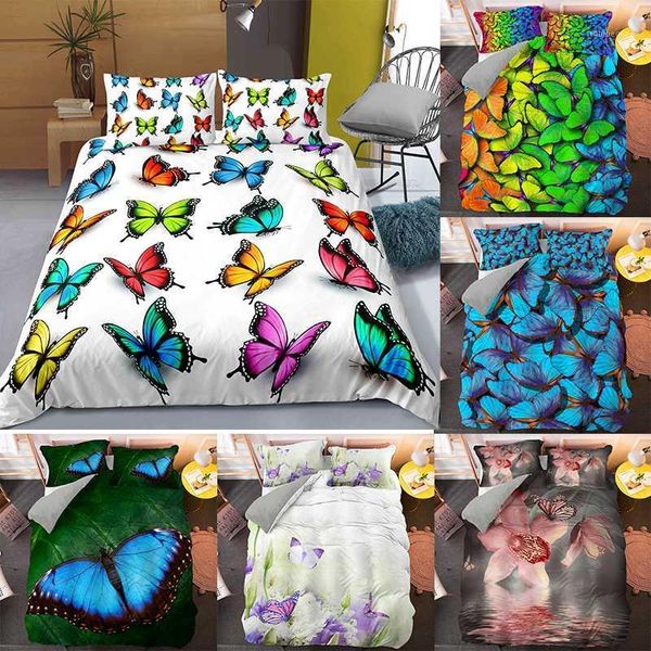 

bedding sets butterfly print set duvet cover 2/3pcs bedclothes single/twin/double/full//king size1