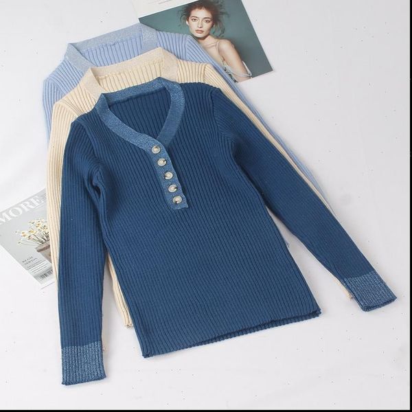 

lurex glitter v neck women sweater autumn winter warm pullover jumper fashion basic rib female sweater top, White;black