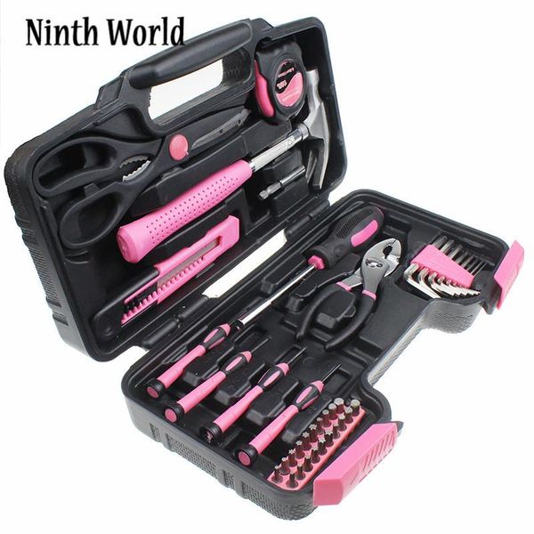 

39pcs hand tool set general household home repair tool kit with plastic toolbox storage case hammer plier screwdriver knife