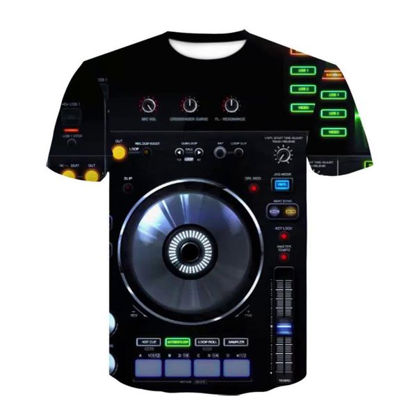 

последние моды pioneer pro dj 3d t рубашки печать круглые шеи с коротким рукавом мужчины женщин хип-хоп 3d футболки футболки толстовки, White;black