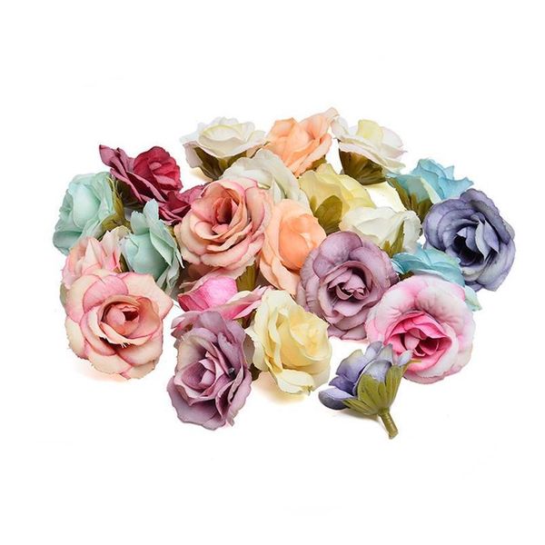 

5/10pcs artificial flowers silk rose flower head for wedding party home decoration diy craft gifts wreath scrapbook fak jllutv