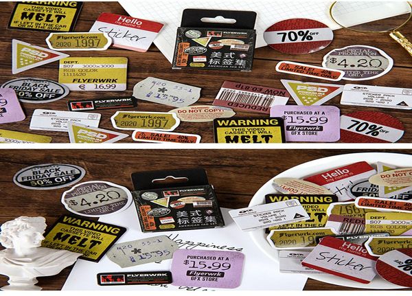 

45pcs box ретро этикетки декоративные наклейки альбом дневник календарь скрапбукинг diy декор стикере канцелярские наклейки bbysyq bwkf