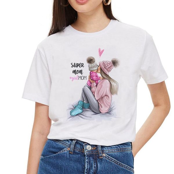 

super mom t shirt women mother's love print white t-shirt harajuku mama tshirt vogue tee shirt femme vogue summer