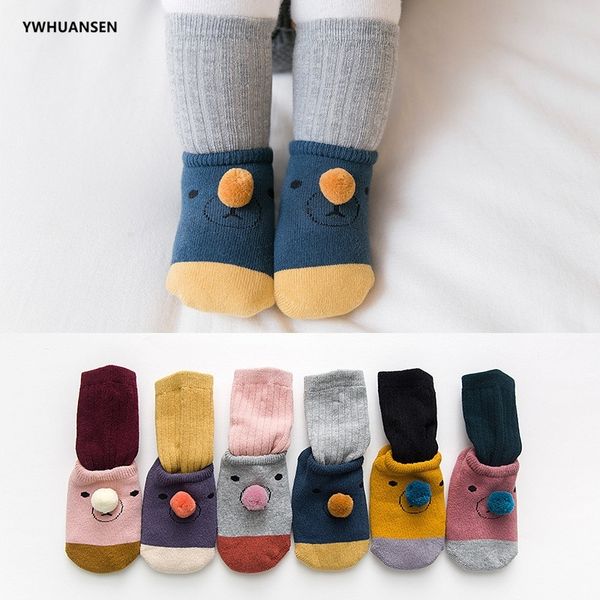

ywhuansen 2 pairs/lot 0 to 24m autumn winter cotton baby socks for newborn children's anti-skid floor socks for toddler girl boy y20100, Pink;yellow