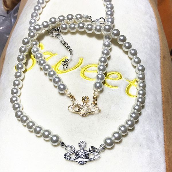 

women pearl chain necklace rhinestone orbit pendant necklace for valentines day gift party fashion jewelry accessories fy2435