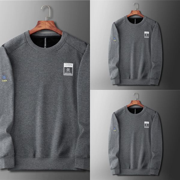 

spring and autumn plush men's big size trendy round collar loose fat men's sweater plus long sleeves pullover pullover pulloverswe, Black
