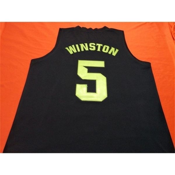 

vintage black white michigan state spartans #5 cassius winston college real embroidery jersey size s-4xl or custom any name or number jersey