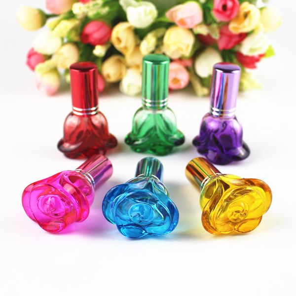 

mini bottle of pink crystal perfume, cosmetic bag, refillable glass bottle, 6ml, 1ml