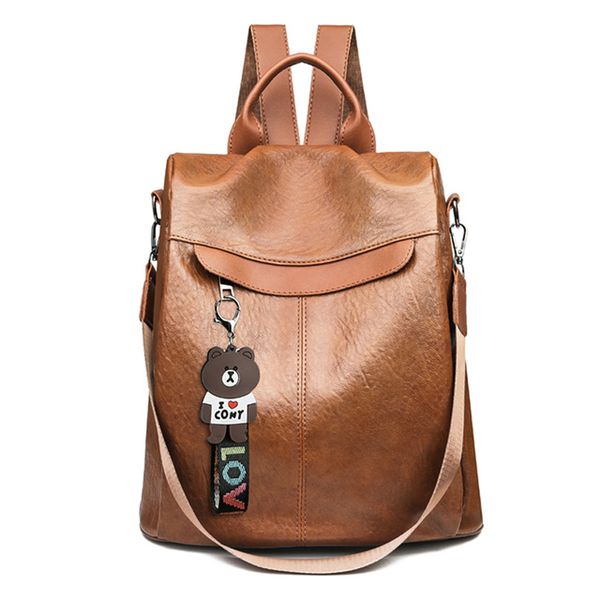 

2020 new anti theft women backpacks multifunction female pu leather backpack for teenage girls school bag sac a dos mochila c1023