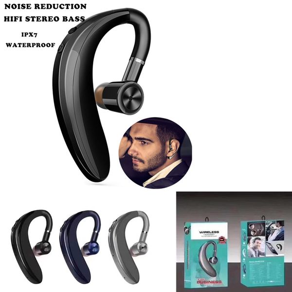 S109 Auricolari Bluetooth senza fili ad alta corrispondenza Gancio per l'orecchio singolo Business Cuffie stereo Auricolare Vivavoce Auricolari sportivi con microfono