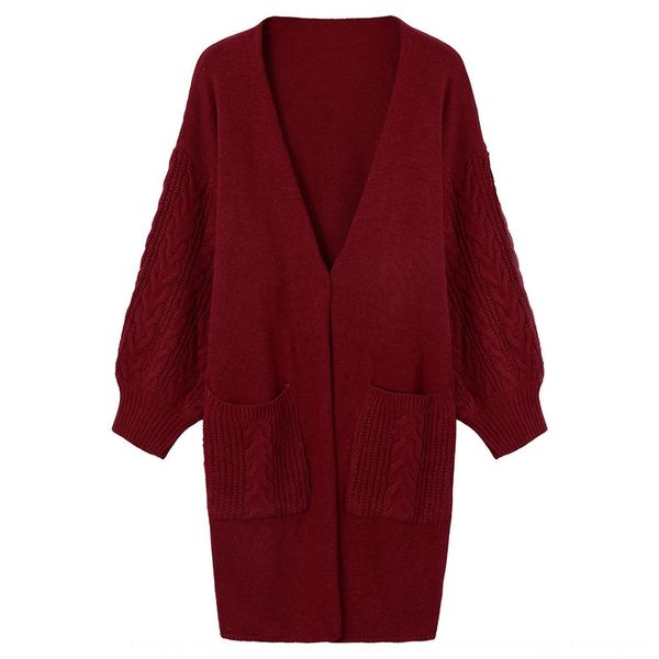 

new coat sweater autumn winter 2020 solid color v-neck twist lantern sleeve knitted cardigan jacket sweater for women vfdnq, White;black