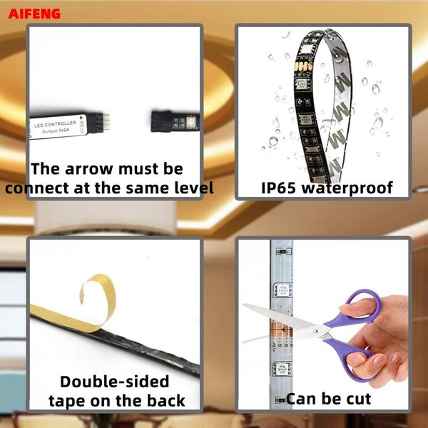 

aifeng водонепроницаемые светодиодные ленты wifi светодиодные полосы света rgb светодиодные ленты tv back light strip rgb лента usb light кп