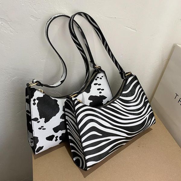 

women animal printed handbags lady casual zipper shoulder totes underarm bags youth ladies simple versatile bag