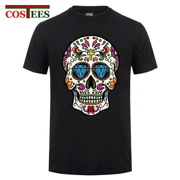 

sport vestidos verano 2017 kanye west shirt for male sugar mexican skull print t shirt men fitness slim t-shirt man clothes sale