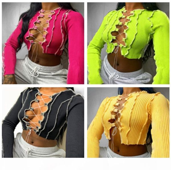 

новые женские с длинными рукавами с планкой висит футболка футболка уха и в 2020 году осень dhl полым из, Black