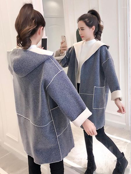 

new double faced woolen coat for autumn and winter1, Black