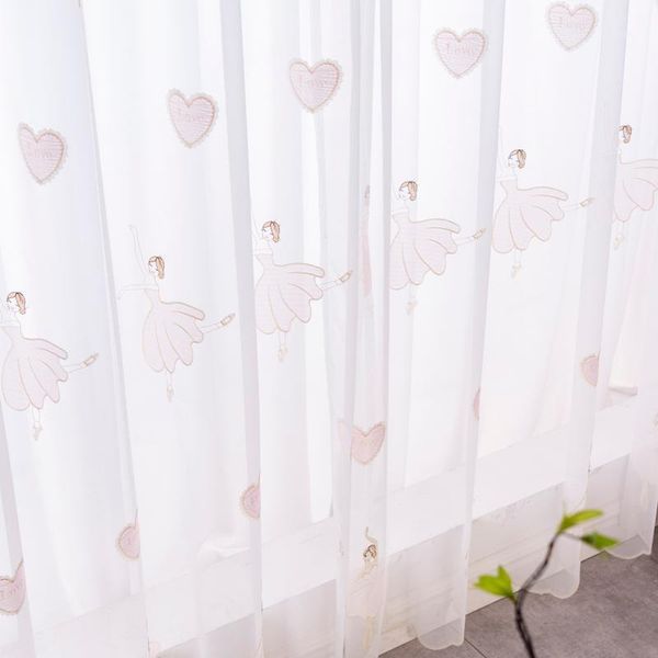 

curtain & drapes cartoon ballet girl embroidered tulle children curtains for kids bedroom window kitchen living room jk073z1