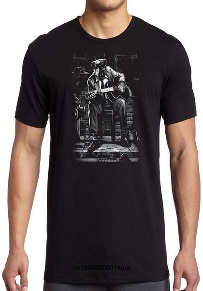 

blues bulldog playing guitar men's cotton t shirt sport hooded sweatshirt hoodie