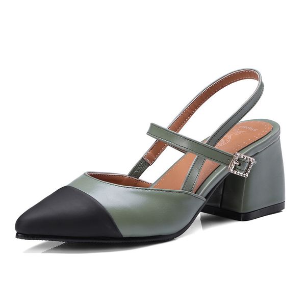 

come 2021 new spring splice light single shoe heels size 32-46 woman simple shoes q1mk, Black