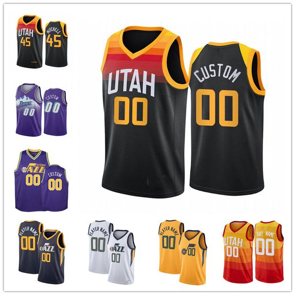 

custom city donovan 45 mitchell rudy 27 gobert utah bojan 44 bogdanovic joe 2 ingles jazz clarkson mike 10 conley basketball jerseys, Black;red